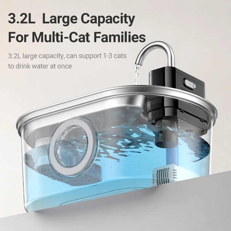 Catify™ 3.2L Smart Stainless Steel Fountain